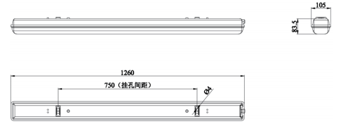 KW-ZFZC-E24W-7008应急照明条管灯
