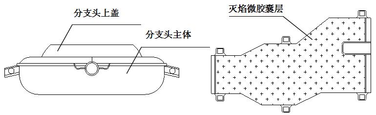无烟主动灭焰分支头结构示意图